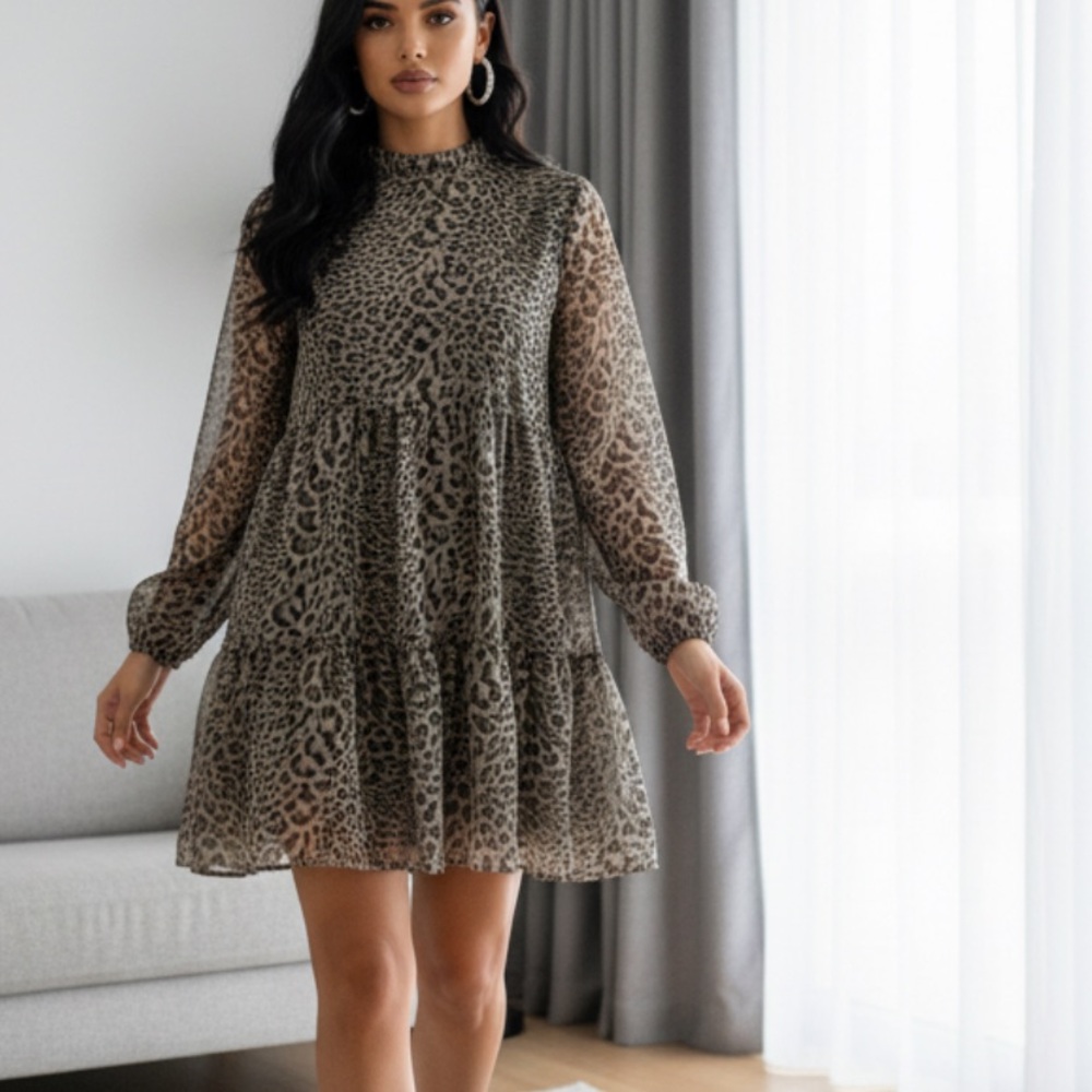 Gray Long Sleeve Dress